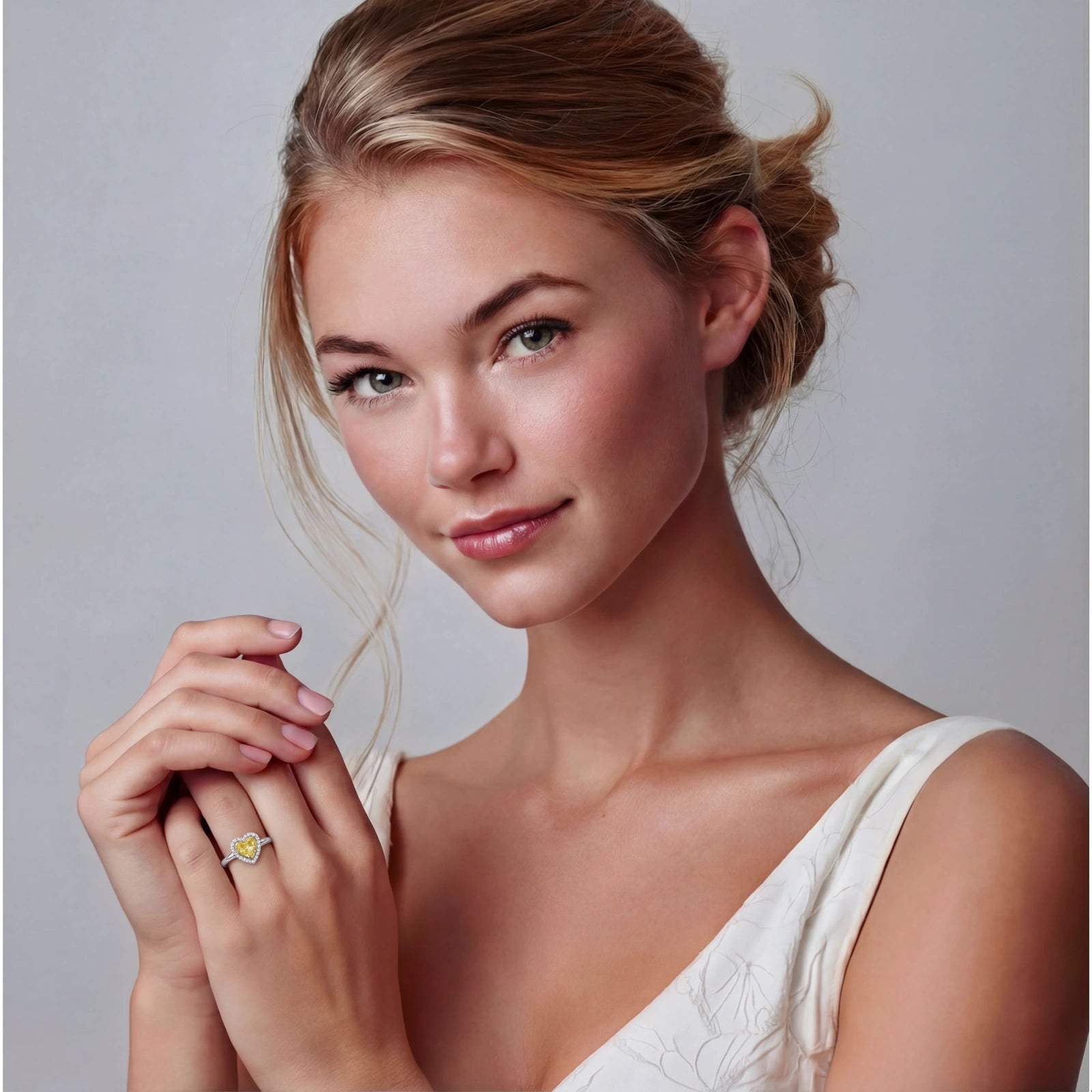 Golden Heart Halo Ring by Sieré