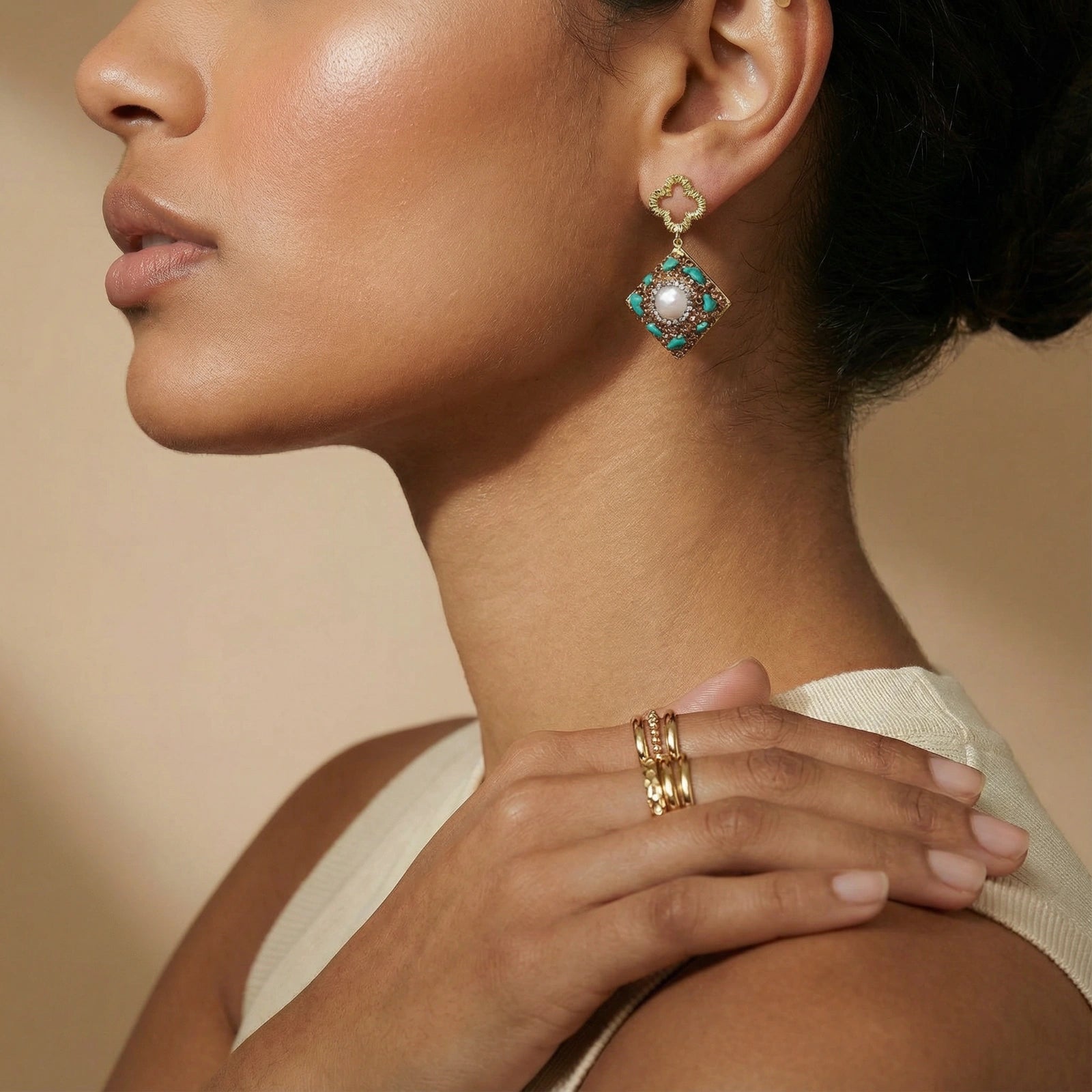 Moroccan Dreams Drop Earrings by Sieré