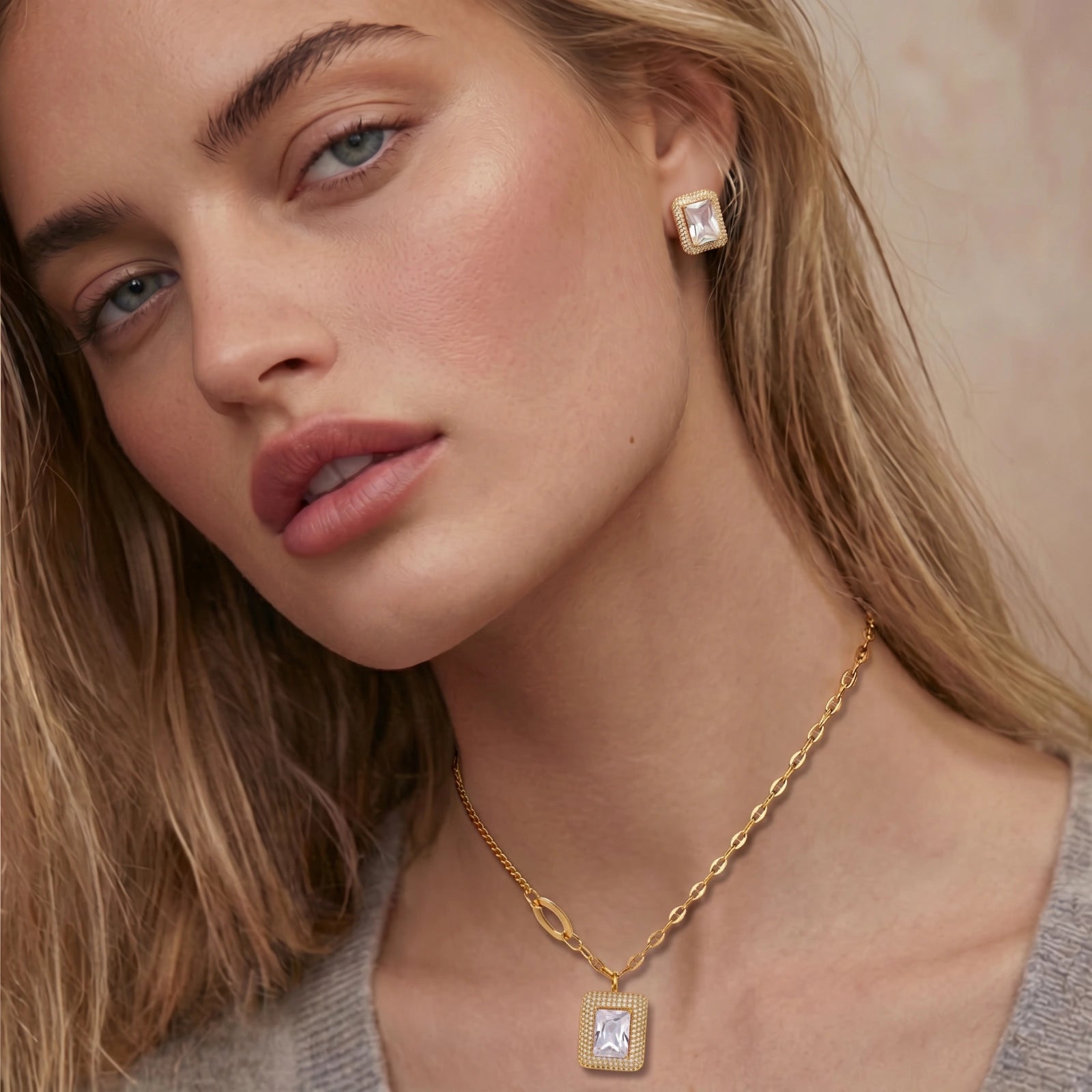 Emerald Cut Halo Set by Sieré