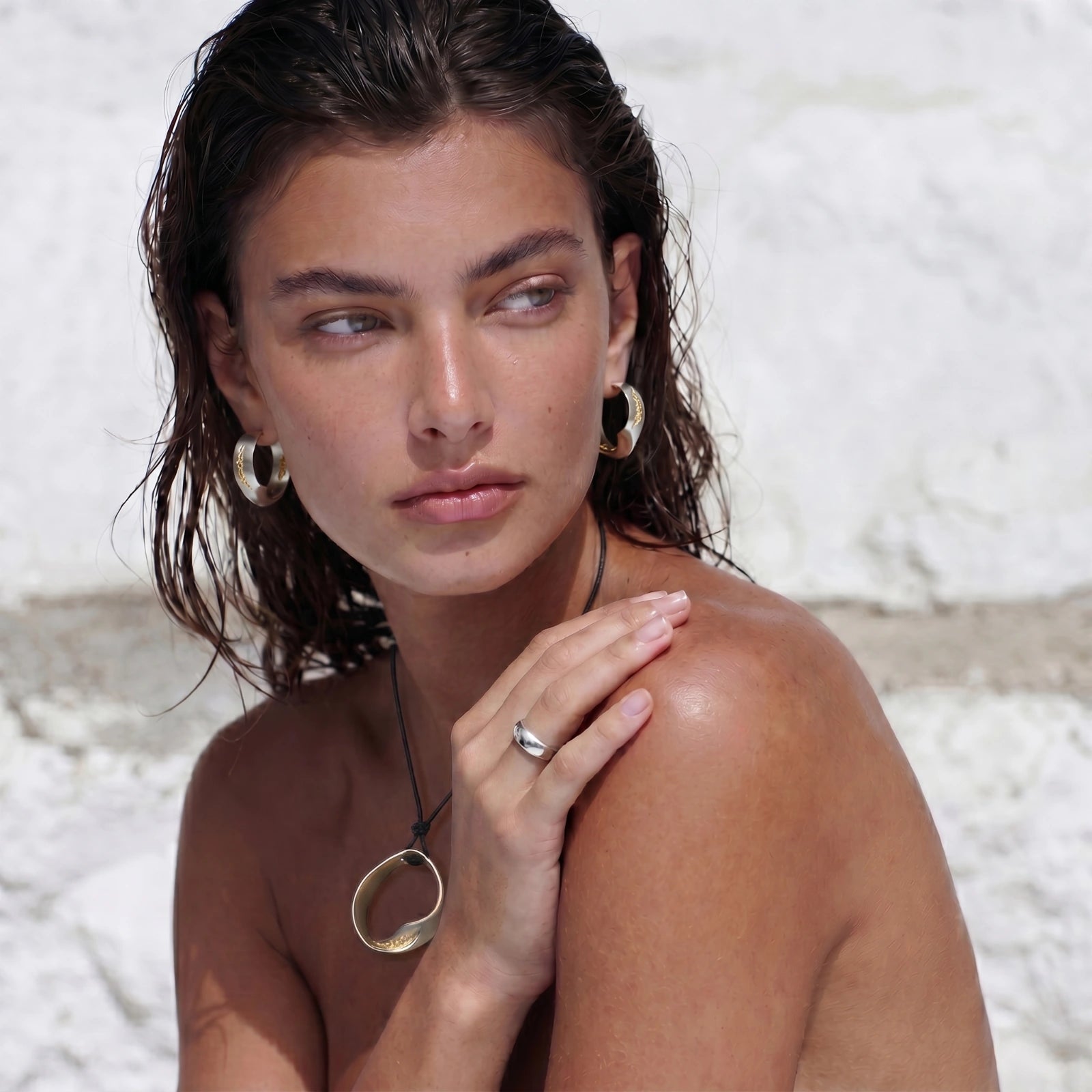 Liquid Gold Hoop Earrings by Sieré