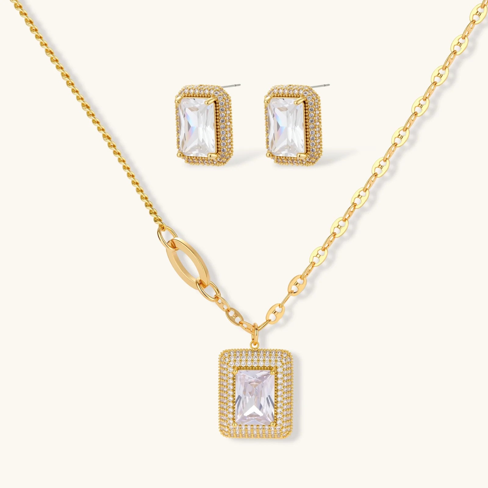 Emerald Cut Halo Set by Sieré