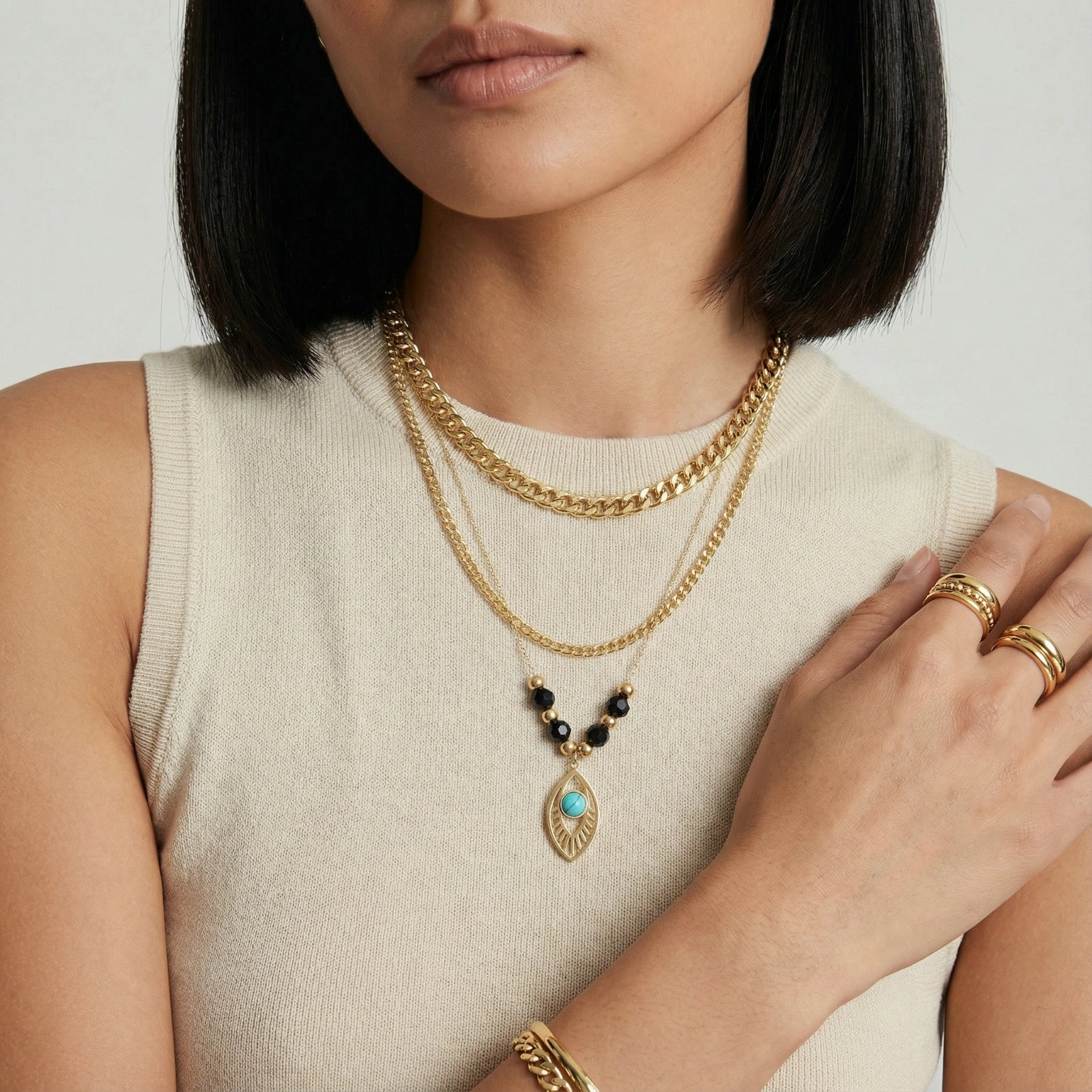 Eye of Serenity Layered Necklace by Sieré