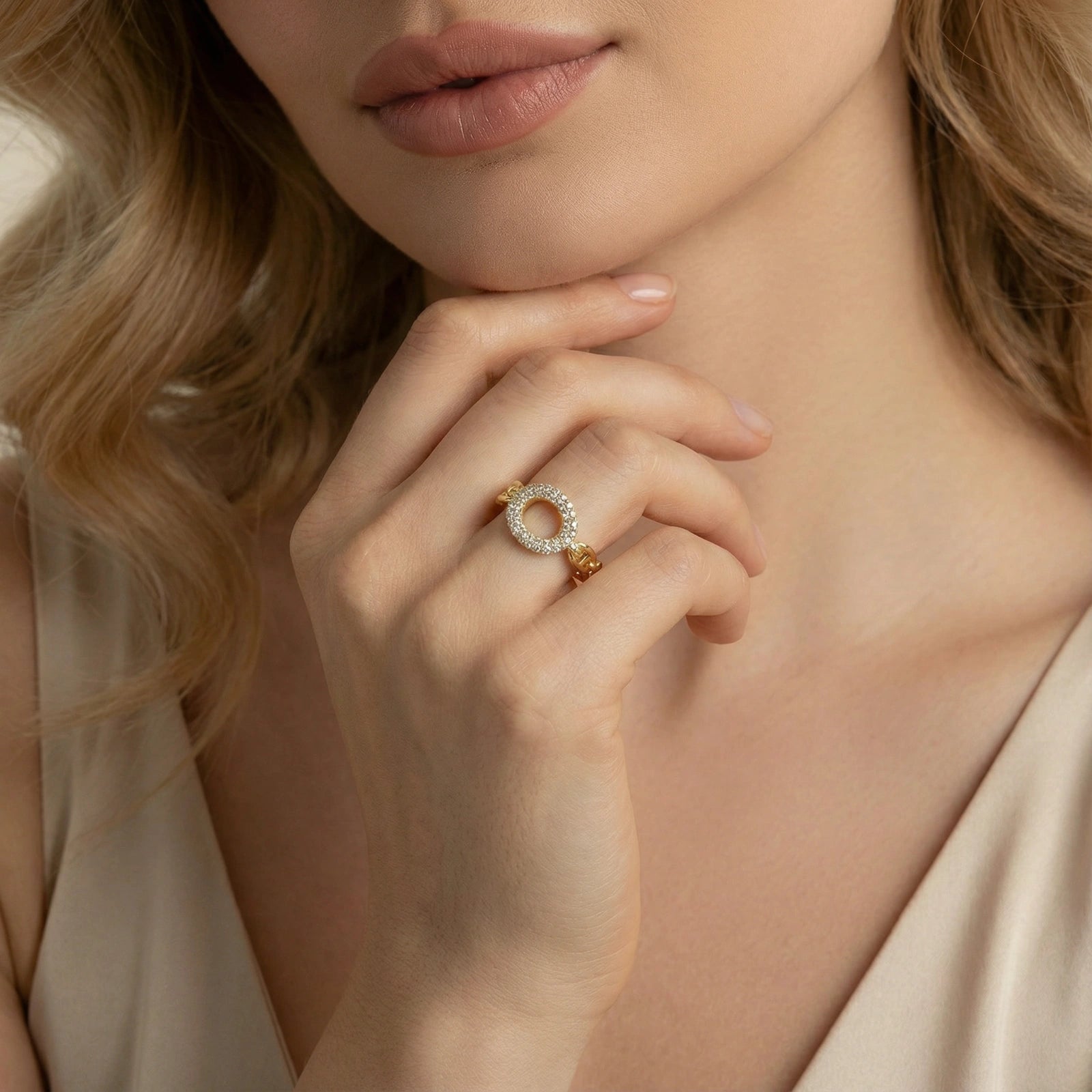 Golden Chain Statement Ring by Sieré
