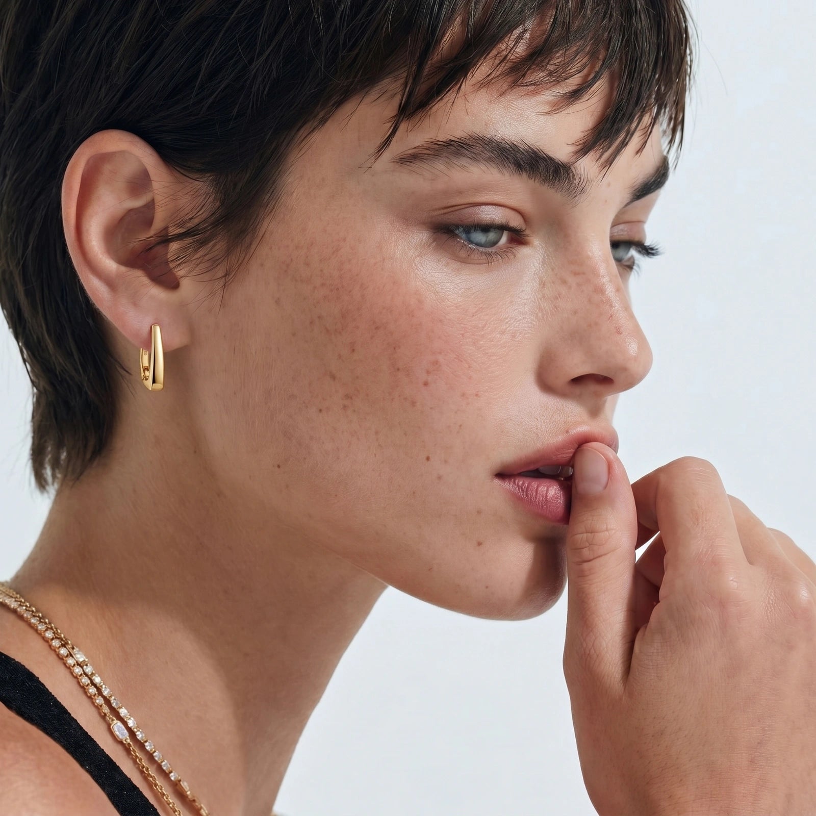 Golden Hour Huggie Earrings by Sieré